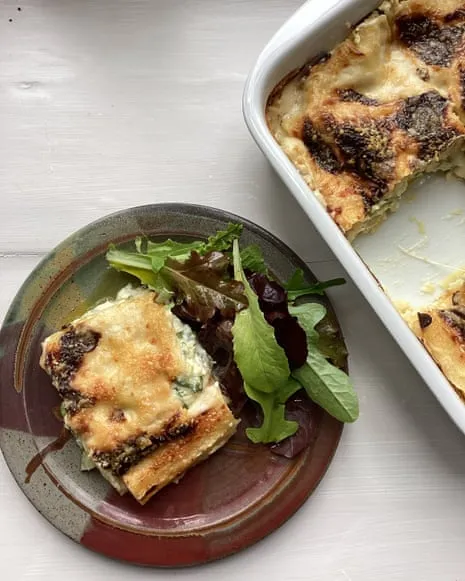 Rachel Roddy's Creation for Lasagne with Courgette and Cheese Medley